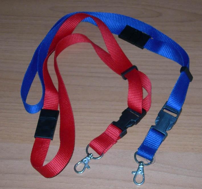 Шнурок для беджей CD 100 (с карабином) Синий, Красный 20мм х 85см